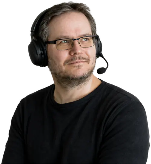 TheFlyingATC mentor wearing a headset